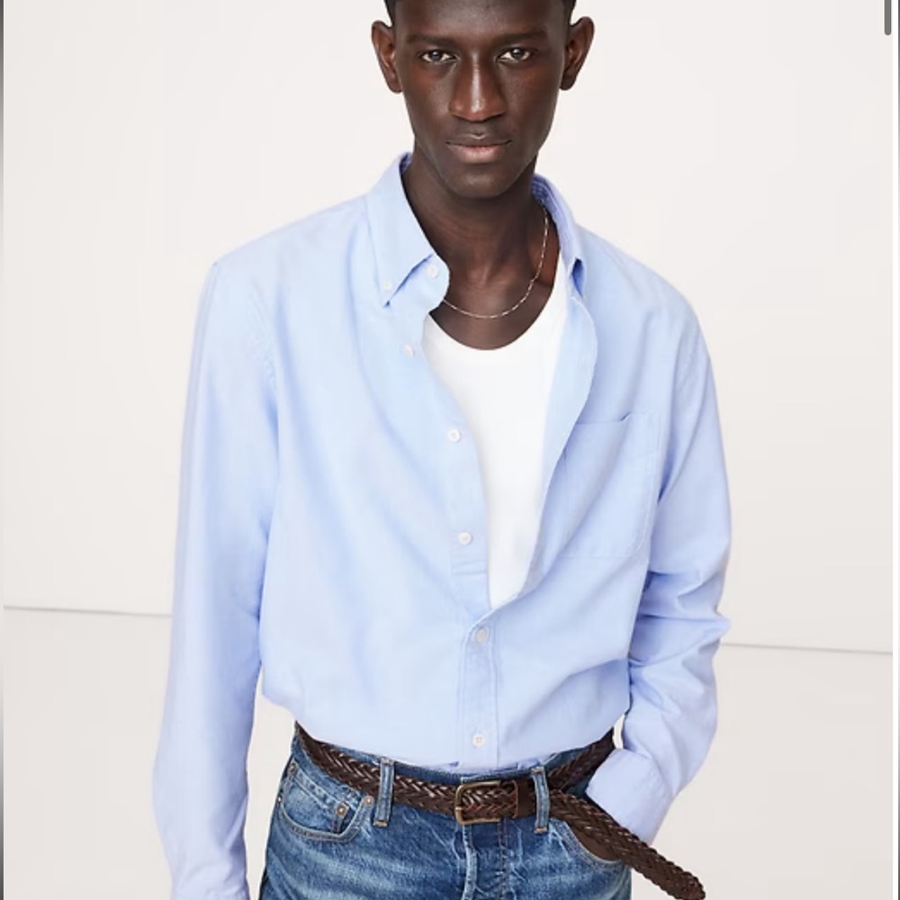 Banana Republic Standard‎ Fit Oxford-Fit Shirt Blue Small New With Tags